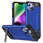 For iPhone 15 Matte Holder Phone Case(Dark Blue)