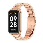 For Redmi Band 2 Mijobs Metal Shell + Three-Bead Stainless Steel Watch Band(Rose Gold)