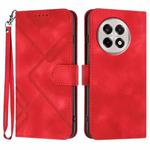 For OnePlus Ace 5 / 13R Global Line Pattern Skin Feel Leather Phone Case(Red)