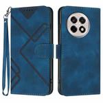 For OnePlus Ace 5 / 13R Global Line Pattern Skin Feel Leather Phone Case(Royal Blue)