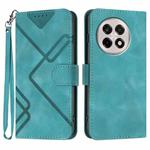 For OnePlus Ace 5 / 13R Global Line Pattern Skin Feel Leather Phone Case(Light Blue)