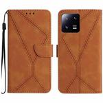 For Xiaomi 13 Stitching Embossed Leather Phone Case(Brown)