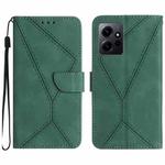 For Xiaomi Redmi Note 12 4G Stitching Embossed Leather Phone Case(Green)