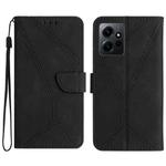 For Xiaomi Redmi Note 12 4G Stitching Embossed Leather Phone Case(Black)
