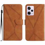 For Xiaomi POCO X5 Pro Stitching Embossed Leather Phone Case(Brown)