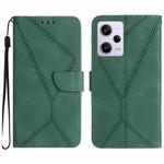 For Xiaomi Redmi Note 12 Pro+ Stitching Embossed Leather Phone Case(Green)