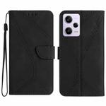 For Xiaomi Redmi Note 12 Pro+ Stitching Embossed Leather Phone Case(Black)