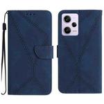 For Xiaomi Redmi Note 12 Pro+ Stitching Embossed Leather Phone Case(Blue)