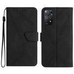 For Redmi Note 11 4G Global Stitching Embossed Leather Phone Case(Black)