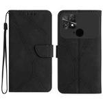 For Xiaomi POCO C40 Stitching Embossed Leather Phone Case(Black)