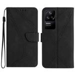 For Xiaomi POCO F4 5G Stitching Embossed Leather Phone Case(Black)