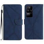 For Xiaomi POCO F4 5G Stitching Embossed Leather Phone Case(Blue)