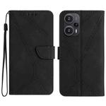 For Xiaomi POCO F5 5G Stitching Embossed Leather Phone Case(Black)