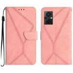 For Xiaomi POCO M5 / M4 5G Stitching Embossed Leather Phone Case(Pink)