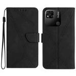 For Xiaomi Redmi 10A Stitching Embossed Leather Phone Case(Black)