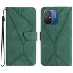 For Xiaomi Redmi 11A Stitching Embossed Leather Phone Case(Green)