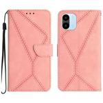 For Xiaomi Redmi A1 / A2 Stitching Embossed Leather Phone Case(Pink)