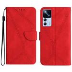 For Xiaomi 12T / 12T Pro Stitching Embossed Leather Phone Case(Red)