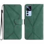 For Xiaomi 12T / 12T Pro Stitching Embossed Leather Phone Case(Green)
