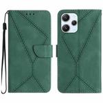 For Xiaomi Redmi 12 5G Stitching Embossed Leather Phone Case(Green)