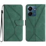 For Xiaomi Redmi 13C 4G Stitching Embossed Leather Phone Case(Green)