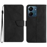 For Xiaomi Redmi 13C 4G Stitching Embossed Leather Phone Case(Black)