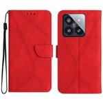 For Xiaomi 14 Stitching Embossed Leather Phone Case(Red)