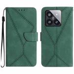 For Xiaomi 14 Stitching Embossed Leather Phone Case(Green)