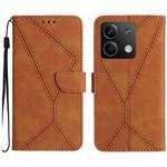 For Xiaomi Redmi Note 13 4G Global Stitching Embossed Leather Phone Case(Brown)