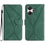 For Xiaomi Redmi 13 4G Global / 5G Global Stitching Embossed Leather Phone Case(Green)