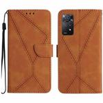 For Redmi Note 12 Pro 5G Stitching Embossed Leather Phone Case(Brown)