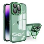 For iPhone 15 Pro Max Invisible Lens Bracket Matte Transparent MagSafe Phone Case(Dark Green)