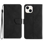 For iPhone 13 Stitching Embossed Leather Phone Case(Black)