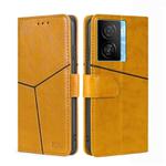 For vivo iQOO Z7x Geometric Stitching Leather Phone Case(Yellow)