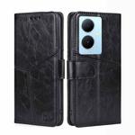 For vivo Y78 Plus 5G Geometric Stitching Leather Phone Case(Black)