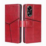 For OPPO A1 5G Geometric Stitching Leather Phone Case(Red)
