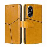 For OPPO A1 5G Geometric Stitching Leather Phone Case(Yellow)