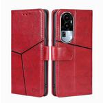 For OPPO Reno10 5G Geometric Stitching Leather Phone Case(Red)