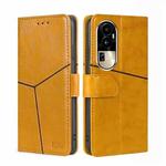 For OPPO Reno10 Pro 5G Geometric Stitching Leather Phone Case(Yellow)