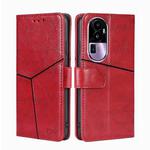 For OPPO Reno10 Pro+ 5G Geometric Stitching Leather Phone Case(Red)