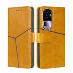 For OPPO Reno10 Pro+ 5G Geometric Stitching Leather Phone Case(Yellow)