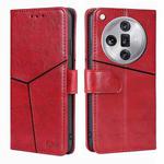 For OPPO Find X7 Ultra 5G Geometric Stitching Leather Phone Case(Red)