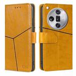For OPPO Find X7 Ultra 5G Geometric Stitching Leather Phone Case(Yellow)