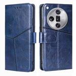 For OPPO Find X7 Ultra 5G Geometric Stitching Leather Phone Case(Blue)