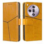 For OPPO Find X7 5G Geometric Stitching Leather Phone Case(Yellow)