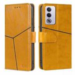 For OPPO A3 Pro 5G India Geometric Stitching Leather Phone Case(Yellow)