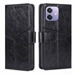 For OPPO A3 5G India Geometric Stitching Leather Phone Case(Black)