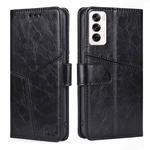 For OPPO Reno12 5G Global Geometric Stitching Leather Phone Case(Black)