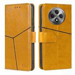 For OPPO Reno12 F 5G Geometric Stitching Leather Phone Case(Yellow)