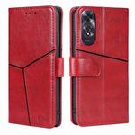 For OPPO A60 4G Global Geometric Stitching Leather Phone Case(Red)